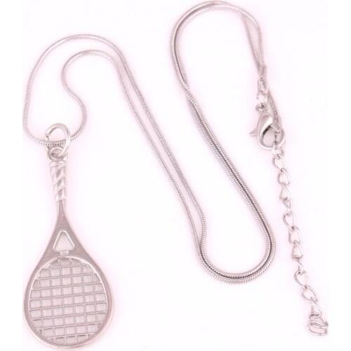 Tennis racket pendant with 18" Snake Chain Tennis Racquet Racket sports series Necklace Drop shipping