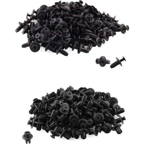 120 X 6mm Car Plastic Rivets Hole Dia Fastener Bumper Push Pin Clips & 120 X 8mm Car Hole Plastic Rivets Fastener Bumper