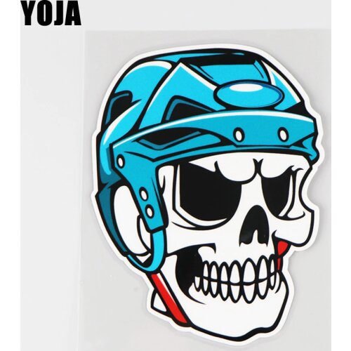 YOJA 10.2X13.5CM Art Creative Cartoon Pattern Vinyl Decal Car Sticker Motorcycle Decor Skull In Helmet 19A-0139