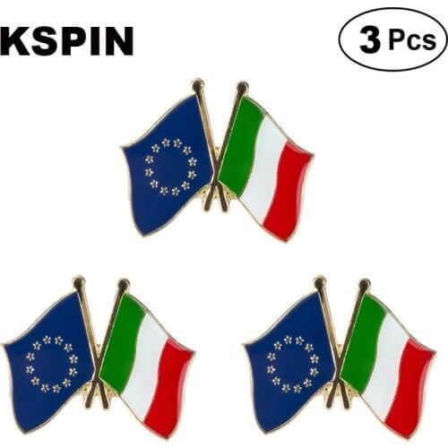 EU & Italy Frendship Lapel Pin Brooches Pins Flag badge Brooch Badges