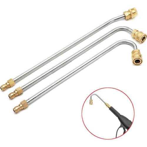 High Pressure Washer Gutter Rod Curved Cleaner Nozzle Quick Connect for Lance/Wand 1/4in E2S
