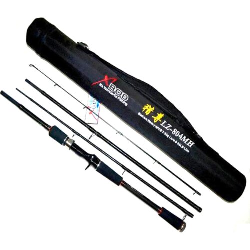 Free Shipping 4 Sections 2.1m 2.4m 7ft 8ft MH Action Carbon Lure Fishing Rod Strong Bait Casting Rod Tackles