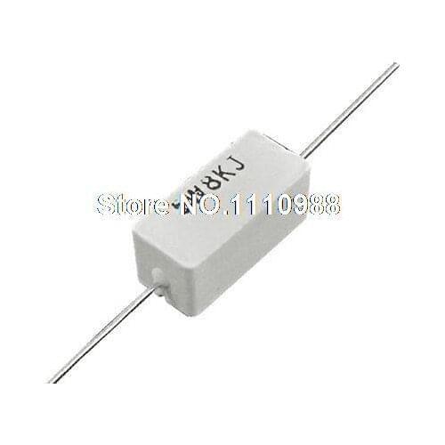 8K Ohm 5% 5W Wire Wound Ceramic Cement Resistors 10 Pcs