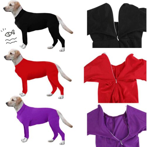 Post Operative Protection Long Sleeves Bodysuit Jumpsuit For Dogs, E Collar Alternative For Recovery Dog Jumpsuit