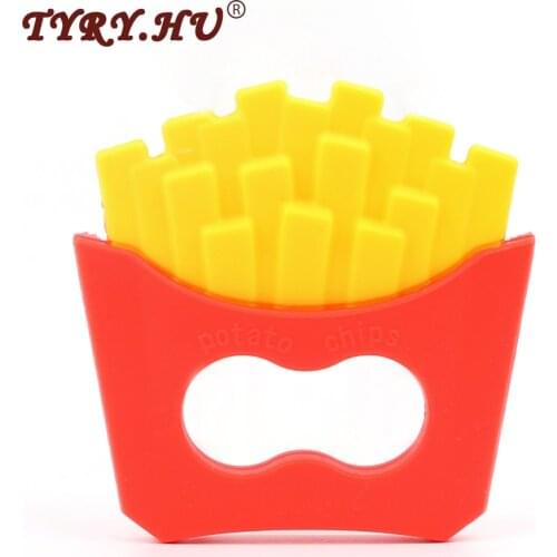 TYRY.HU French Fries Creative Baby Teethers 1PC Food Grade Silocone Teether BPA Free Baby Oral Care Gifts Infants Teething Toys