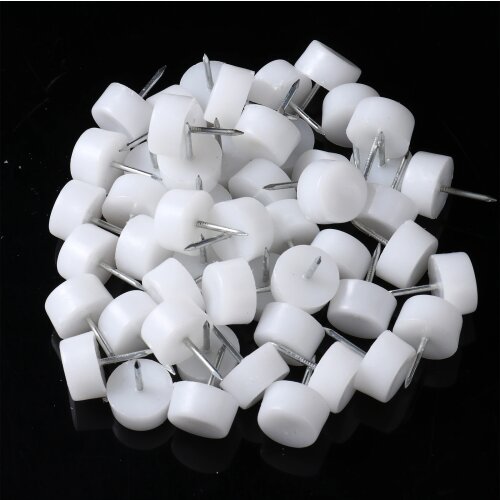 Round Furniture Glides Feet Pads Anti Slip Nail-On Legs Caps PVC Chair Table Floor Protectors Thicken Wooden Leg Covers Sliders