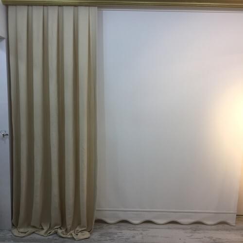Petal Pleated Backdrop Curtain-Cream