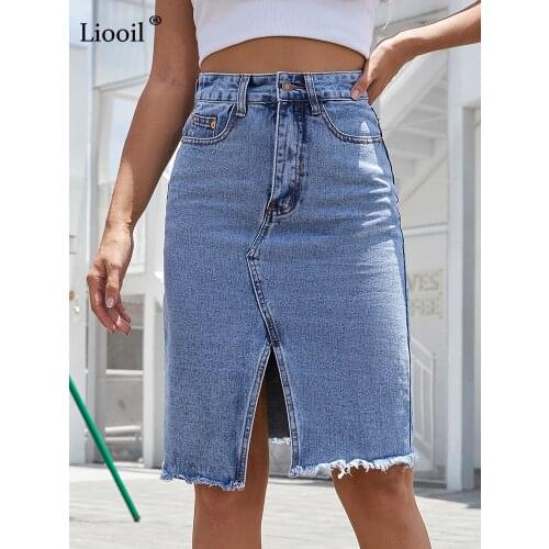 Liooil Long Pencil Skirts