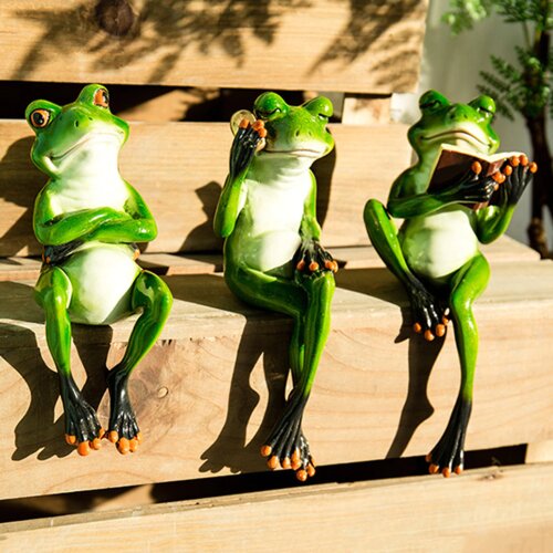 11 Styles 3D Mini Resin Green Frog Figurine Cute Statue Craft Ornaments Home Decoration for Living Room Windowsill Garden Decor