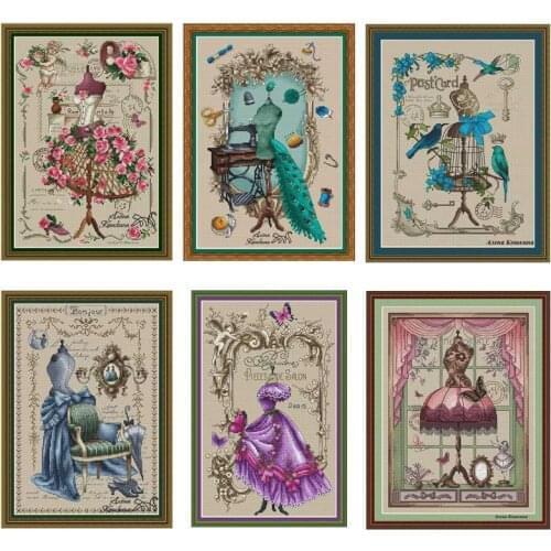 Tailor shop series patterns counted 11CT 14CT DIY Cross Stitch Sets wholesale Cross-stitch Kits Embroidery Needlework