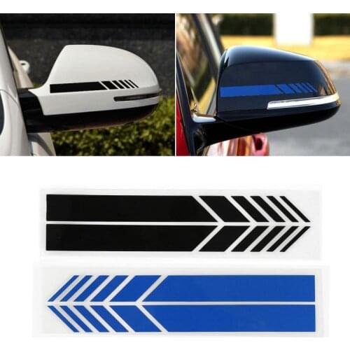2Pcs Car Sticker Non Fading Fashion Color Stripe Car Sticker Racing Strips Side Rear View Mirror Exterior Styling Accessories