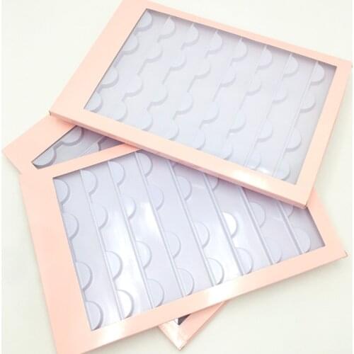 NEW 16pair /set pink color Eyelash Empty Box Square Blank Lashes Box False Eyelashes Packaging 3D Mink Lashes Cosmetic Packaging