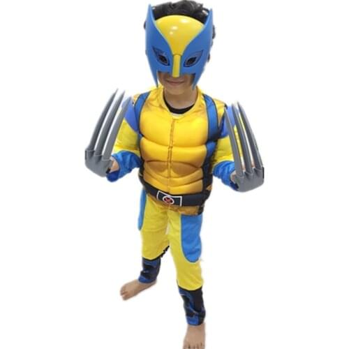 4-12Y Child Wolverines Cosplay Costume Kids Boys Superhero Halloween/Carnival Cosplay Party Fancy Dress