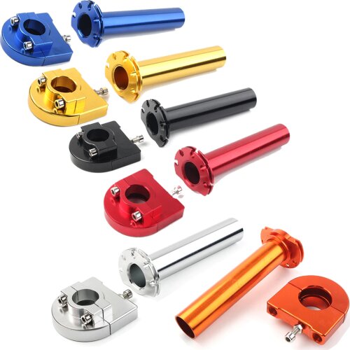 7/8" Aluminum Motorcycle Turn Twist Throttle Handle Bar Throttle Tube Accelerator Universal For Motorbike Black red blue silver