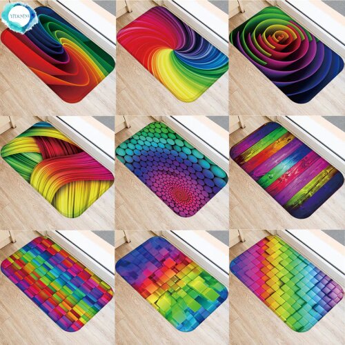 Colorful Geometric Floor Mat Carpet Entrance Doormat Outdoor Printed Floor Rug for Living Rooms Bedroom Kitchen Mat In Hallway