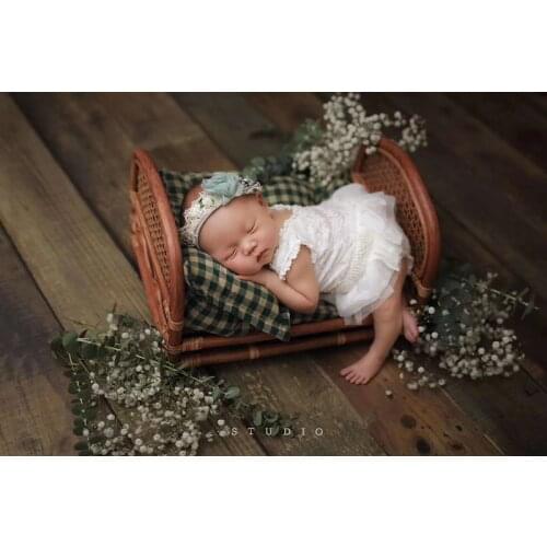 Newborn Photography Props Weaving Baskets Baby Photo Bed Posing Props Infant Photo Shoot Accessories Full-moon Baby Cany Beds