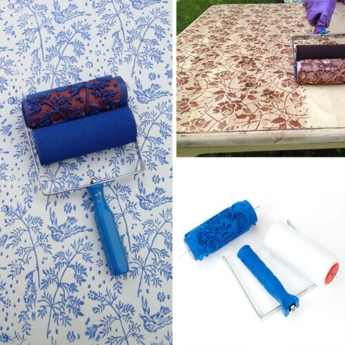 Wall Patterned Paint Rollers Decoration Painting Tools 5" Rubber Roller Brush Tool Sets 3D Pattern Wallpaper Room Paint Machine
