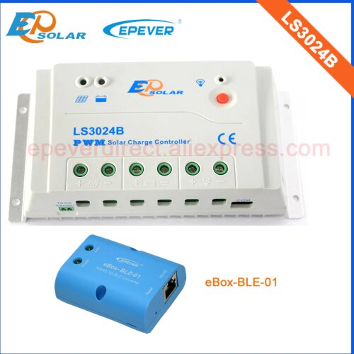 Pwm regulator LS3024B 30A 30amps EPEVER Solar panels system 12V 24V battery Charger automatic work bluetooth eBOX BLE