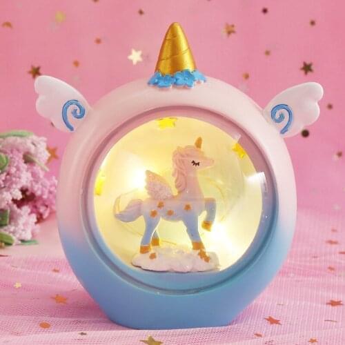 Creative Cartoon Unicorn Night Light Baby Nursery Lamps Table Decorative Light Children Kids Toys Birthday Xmas Gift Home Decor
