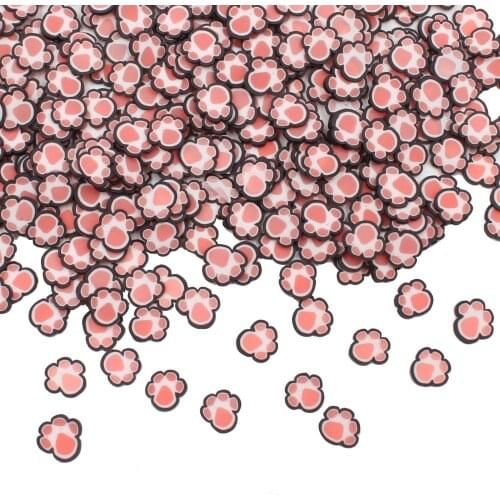 100g/lot Polymer Soft Clay Bears Paw Slices Bear Claw Sprinkles or Arts and Mobile Decoration DIY Crafts Filler Accessories