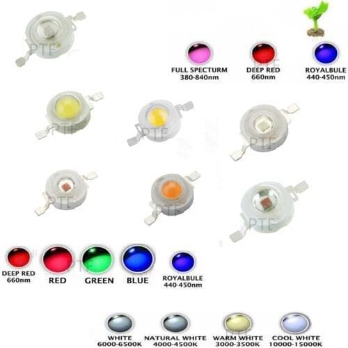 100pcs 3W High Power LED Chip Light Beads Diode Cold Warm Neutral White 10000K 20000K Ice Blue For SpotLight Downlight Lamp Bulb