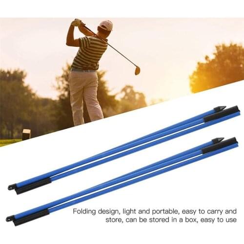 2Pcs 3‑Fold Golf Direction Indicator Stick Portable Golf Correcter Practice Stick Golf Auxiliary Training Golf Indicator Sticks