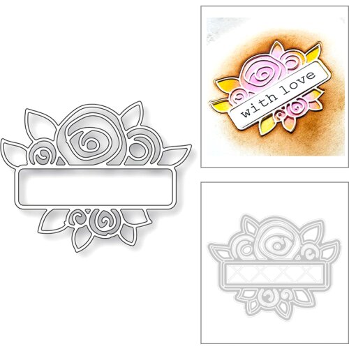 2020 New Rectangle Bubble Chat Box and Rose Flower Embossing Metal Cutting Dies For DIY Scrapbooking Label Greeting Card Making