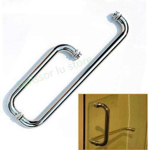 304 Stainless steel shower door handle, bathroom glass doors L-shaped handle,polished processing, Shower room accessories