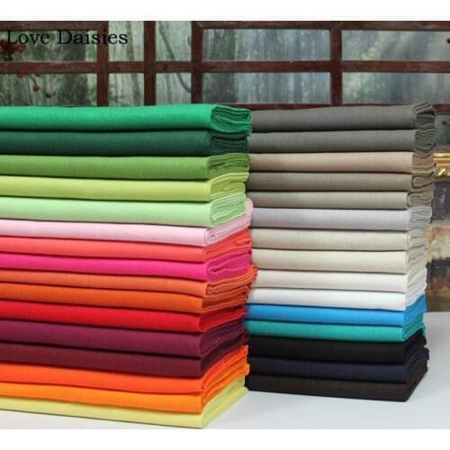 55% Cotton/45% Linen High Quality Solid Green Camel Khaki Gray White Orang Fabric for Apparel Dress Cushion Handwork Craft Bags