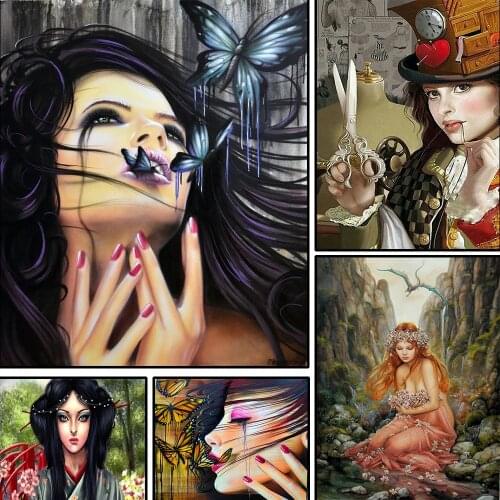 5D DIY diamond painting Anime girl Full square/round Embroidery Pattern 3D Cross stitch kits mosaic wall stickers