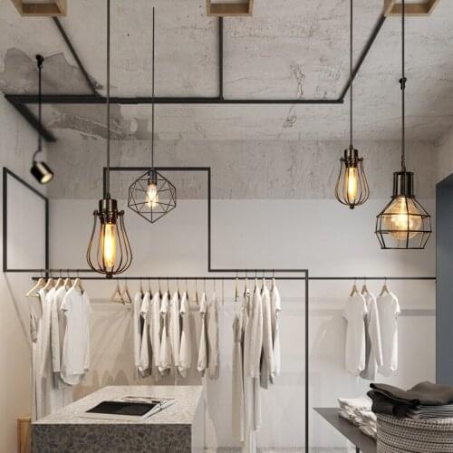 American industrial retro pendant light iron single LOFT hanging lighting E27