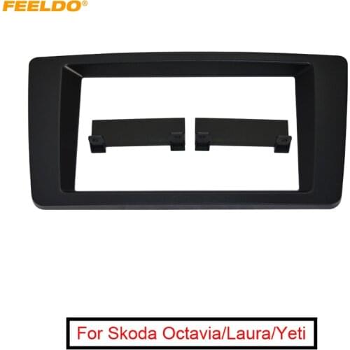 FEELDO 1PC Car DVD/CD Radio Stereo 2DIN Fascia Panel Refitting Frame Facia Trim Install Mount Kit For Skoda Octavia/Laura/Yeti