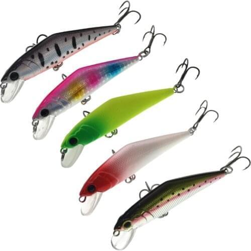 SWOLFY 5PCS/LOT 65mm/7.5g Minnow Lures Sinking Swimbait Iscas Artificial Pesca Leurre Fishing Wobblers Plastic Hard