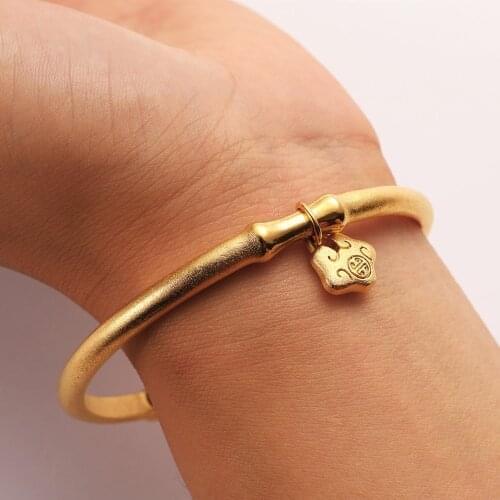 Dubai 24K Gold Ingots Bracelets 2020 New Fashion Adjustable Bilezik Cuff Opening Bracelet for Women Jewelry Gift Mujer Pulseras