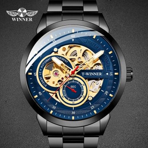 Mechanical Automatic Men Watch Top Luxury Brand Male Wristwatches Stainless Steel Strap Waterproof Male Clocks
