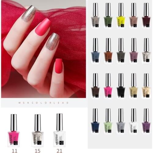 Msk Color Lead 15ml Colorful Nail Polish Without UV Lamp Nail Art Manicure Semi-permanent Varnish Regular Quick Dry Nail Paint