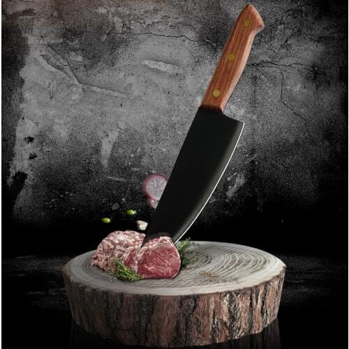 Damask Stainless Steel Japanese Kitchen Knife 8 Inch Chef Knife Full Tang Color Wood Handle Meat Cleaver Slicer Santoku Knife