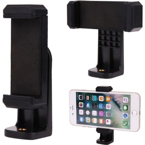 Unique Design 1/4Screw Head Phone Holder Smart Phone Stand Tripod Monopod Clip Mount 360 Degree Rotation Black Desk Holder