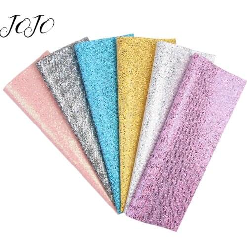 JOJO BOWS 22*30cm Chunky Glitter Sequin Fabric Shiny Solid Grid Sheets DIY Hair Bow Material Home Textile Patch Sewing Accessory