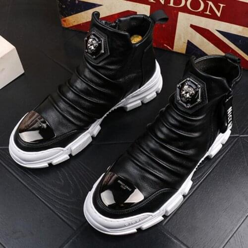 Best quality brand Breathable mesh Step shoes Men casual shoes printed designer fashion Classic high top shoes with size 38-44