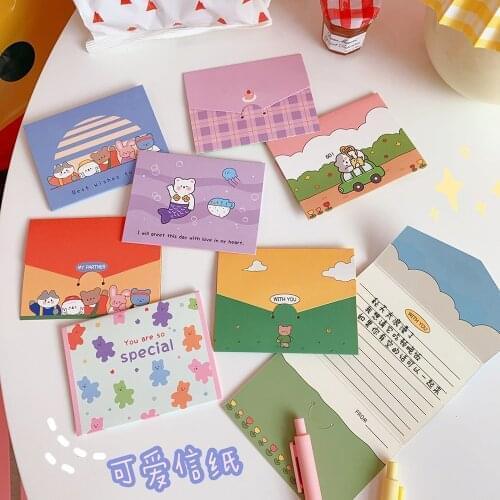 Mini Folding Greeting Card Birthday Holiday Wishes Gift Message Envelope Letter Card