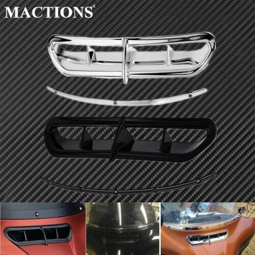 Motorcycle CNC Windscreen Windshield Trim &Front Plastic Fairing Vent Accent Cover For Harley Touring Street Electra Glide 14-Up