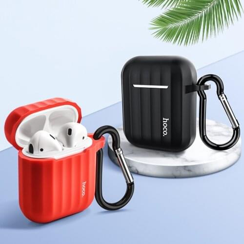 HOCO Earphone Case for Apple Airpods Soft silicone Cover colorful Ultra Thin Protector for Air pods Cover + gift Anti-lost rope