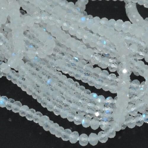 Natural Rainbow Moonstone Faceted Rondelle Beads 2x3mm