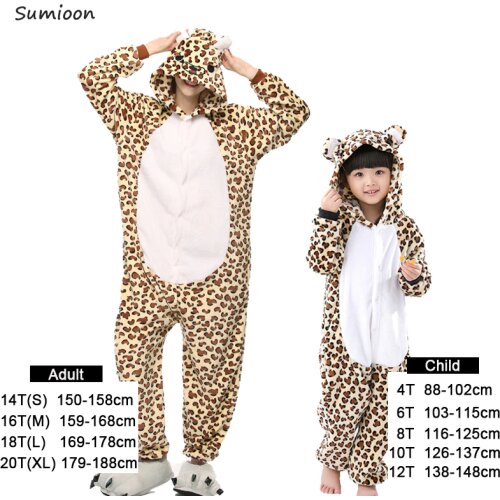 Baby Girl Clothes Boys Unicorn Pajamas Winter Women Flannel Kigurumi Animal Hooded Leopard Onesie Sleepwear Kids Pyjamas