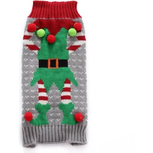 Pet Dog Clothes Christmas Ball of Fur Christmas Joker Dog Sweater Teddy Golden Retriever Clothes Pet Knitte Coat Dogs Coat