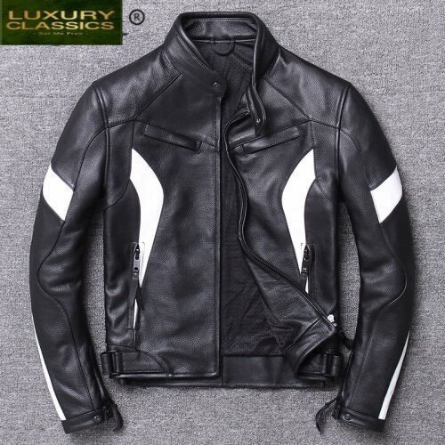 Autumn 100% Natural Spring Genuine Leather Jacket Men Real Cow Leather Coat Male Streetwear Moto Biker Bomber Jackets 933