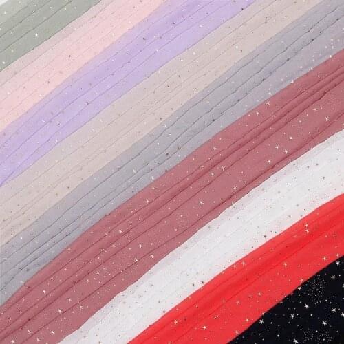Five-pointed Star Chiffon Wrinkle Explosion Type Jewelry Fabric Dress Large Intestine Circle Polyester Garment Fabric