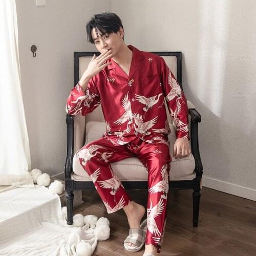 FZSLCYIYI Luxury Pajama suit Satin Pajamas Sets Couple Sleepwear Family Pijama Lover Night Suit Men & Women Casual Home Clothing
