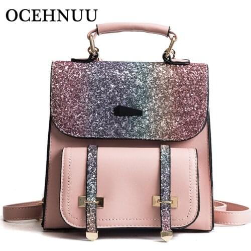 OCEHNUU Fashion Ladies PU Leather Backpack Women Shoulder Bag Backpack School Female Cute Small Rucksack Backpacks For Girls